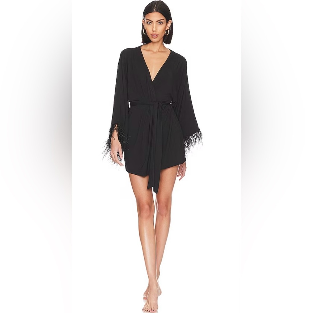 WeWoreWhat Feather Modal Jersey Robe Size Small
